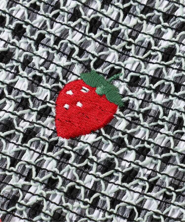 草莓雛菊刺繡抽褶上衣