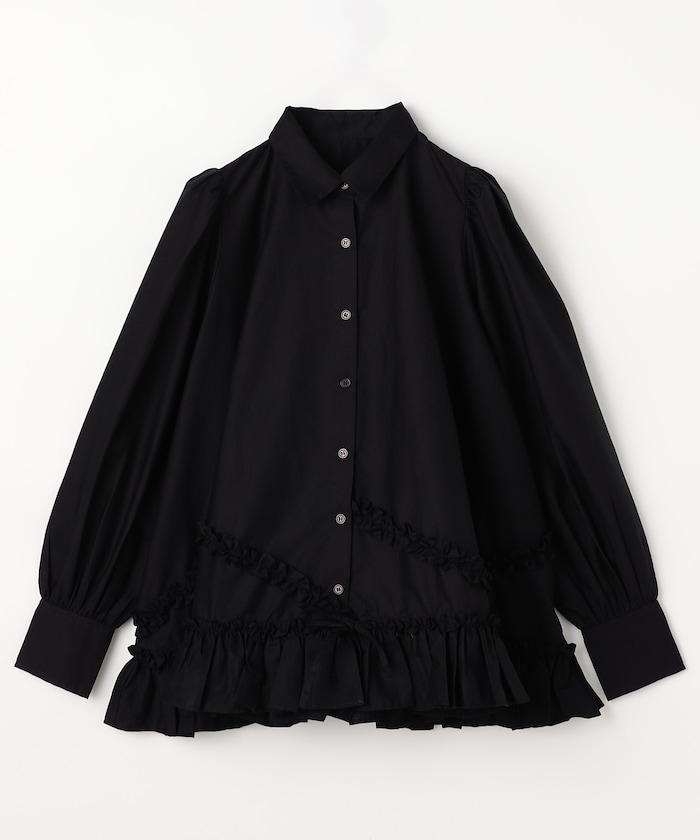 荷葉邊下襬設計 frill hem long sleeve shirts 長袖襯衫