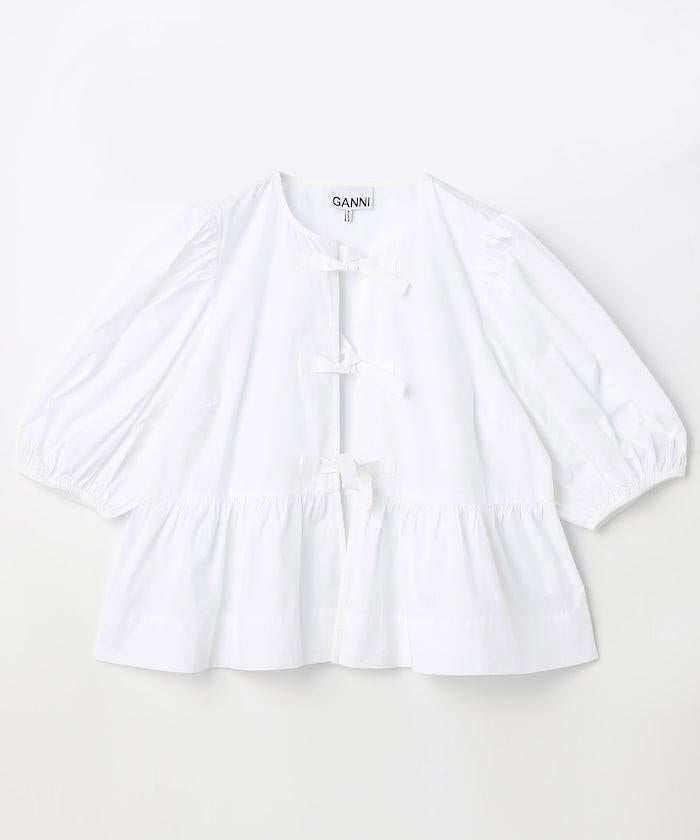 棉質府綢荷葉下襬 Cotton Poplin Peplum Blouse F7364 上衣