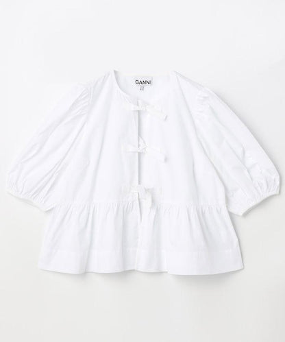棉質府綢荷葉下襬 Cotton Poplin Peplum Blouse F7364 上衣