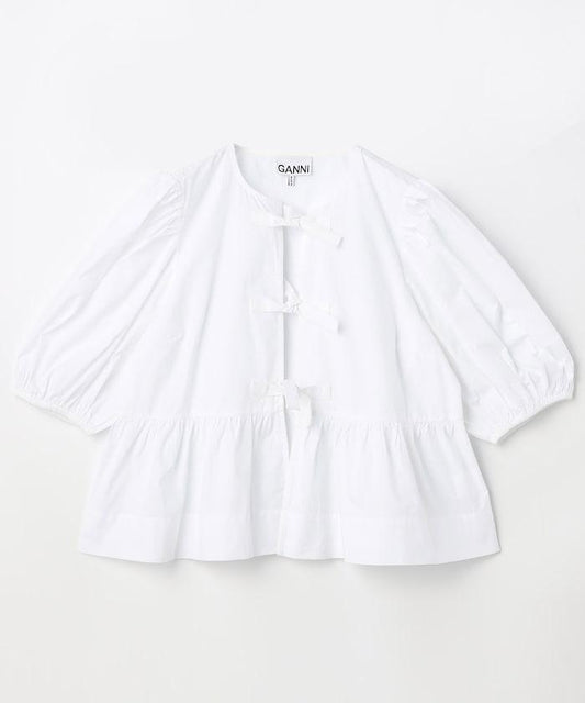 棉質府綢荷葉下襬 Cotton Poplin Peplum Blouse F7364 上衣