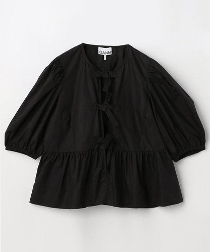 棉質府綢荷葉下襬 Cotton Poplin Peplum Blouse F7364 上衣