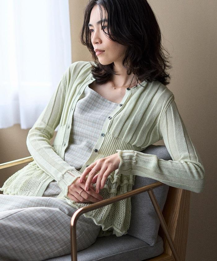 3月11日12:00 日本製造 無縫針織 荷葉擺 針織開衫
