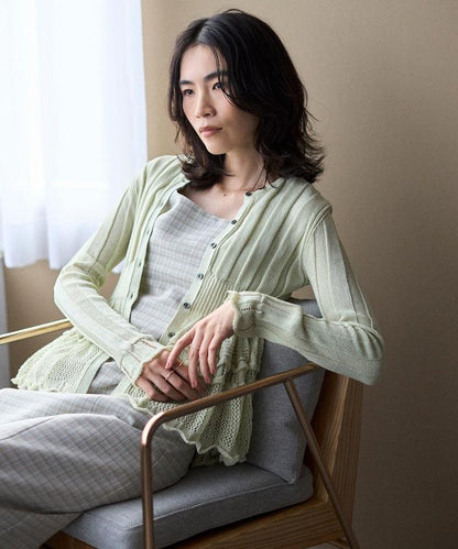 3月11日12:00 日本製造 無縫針織 荷葉擺 針織開衫