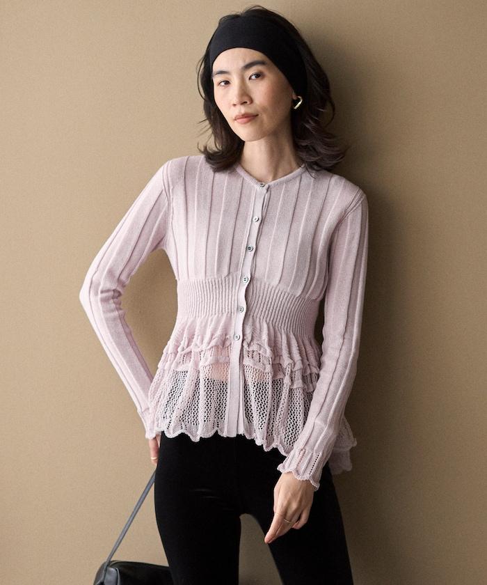 3月11日12:00 日本製造 無縫針織 荷葉擺 針織開衫