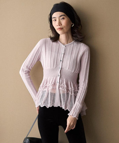 3月11日12:00 日本製造 無縫針織 荷葉擺 針織開衫