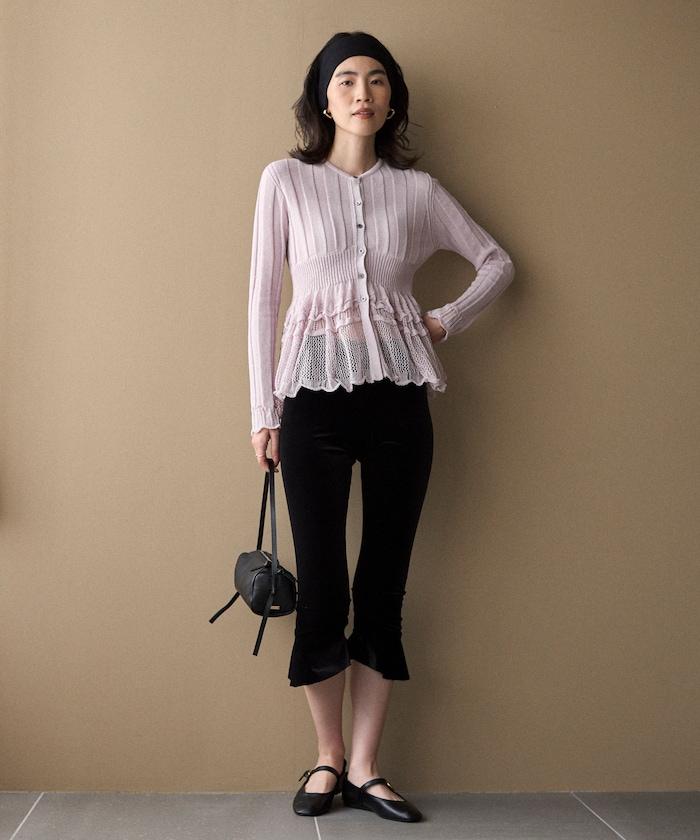 3月11日12:00 日本製造 無縫針織 荷葉擺 針織開衫