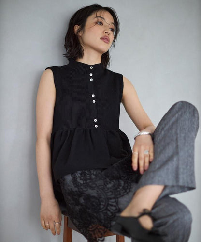 日本製造 WholeGarment 荷葉擺 馬甲