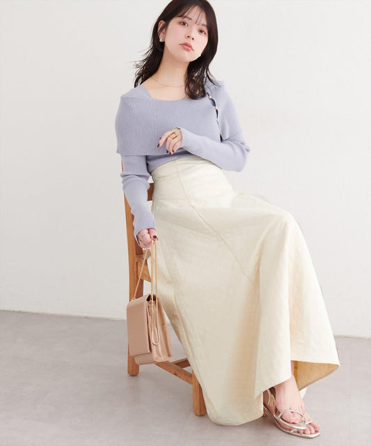 natural couture 壓紋提花半身裙
