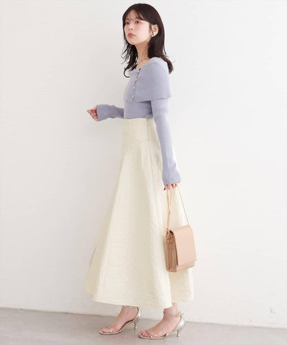 natural couture 壓紋提花半身裙