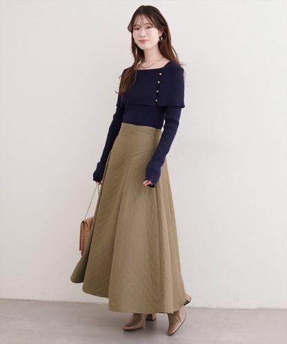natural couture 壓紋提花半身裙