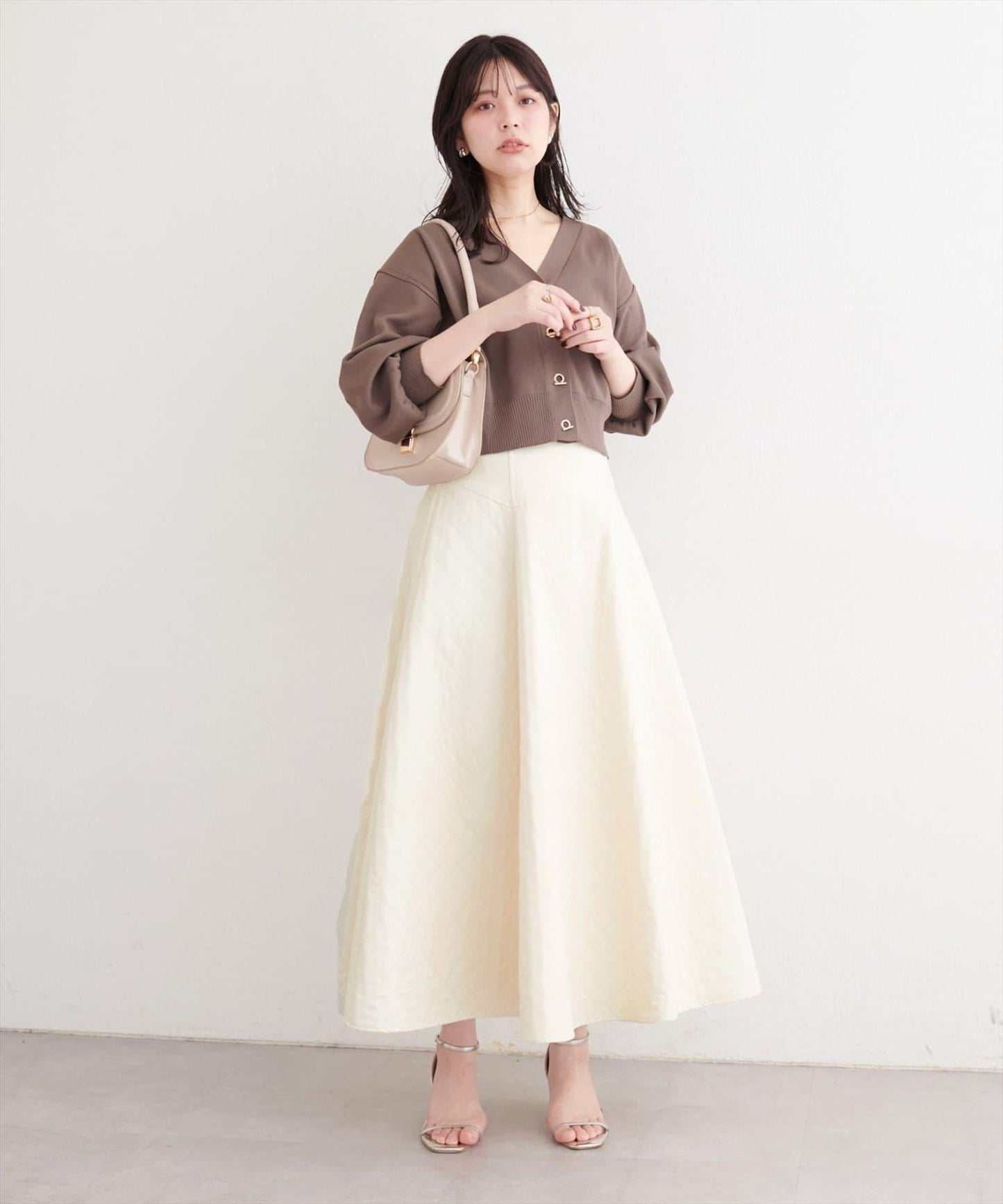 natural couture 壓紋提花半身裙