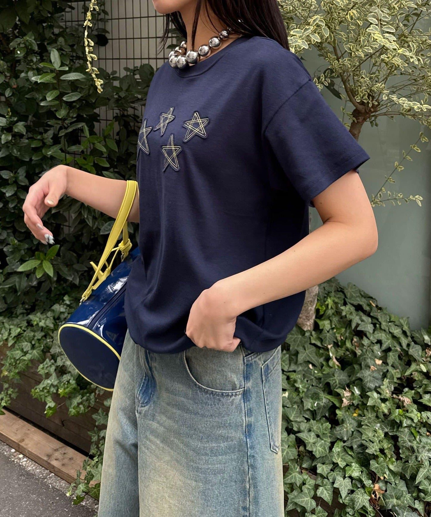 雙尺碼 星貼布 T恤
