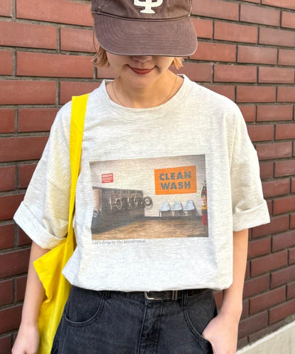 中性 slub質感 攝影印花 Tee