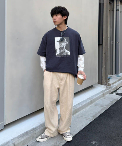 中性 slub質感 攝影印花 Tee