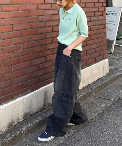 GEVACO 鏤空針織短袖Polo衫