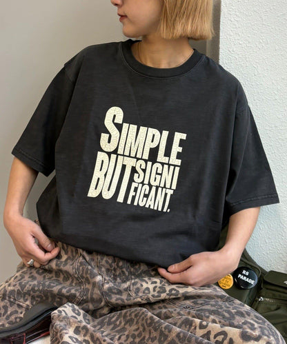 男女同款 大碼可選 竹節針織 顏料染Logo T恤