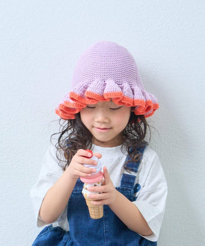 KIDS 鉤織荷葉邊 帽子
