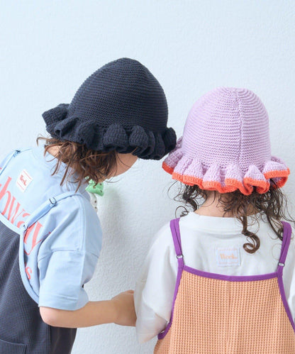 KIDS 鉤織荷葉邊 帽子