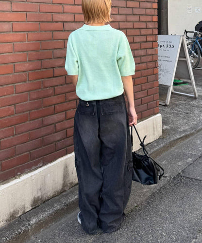GEVACO 鏤空針織短袖Polo衫