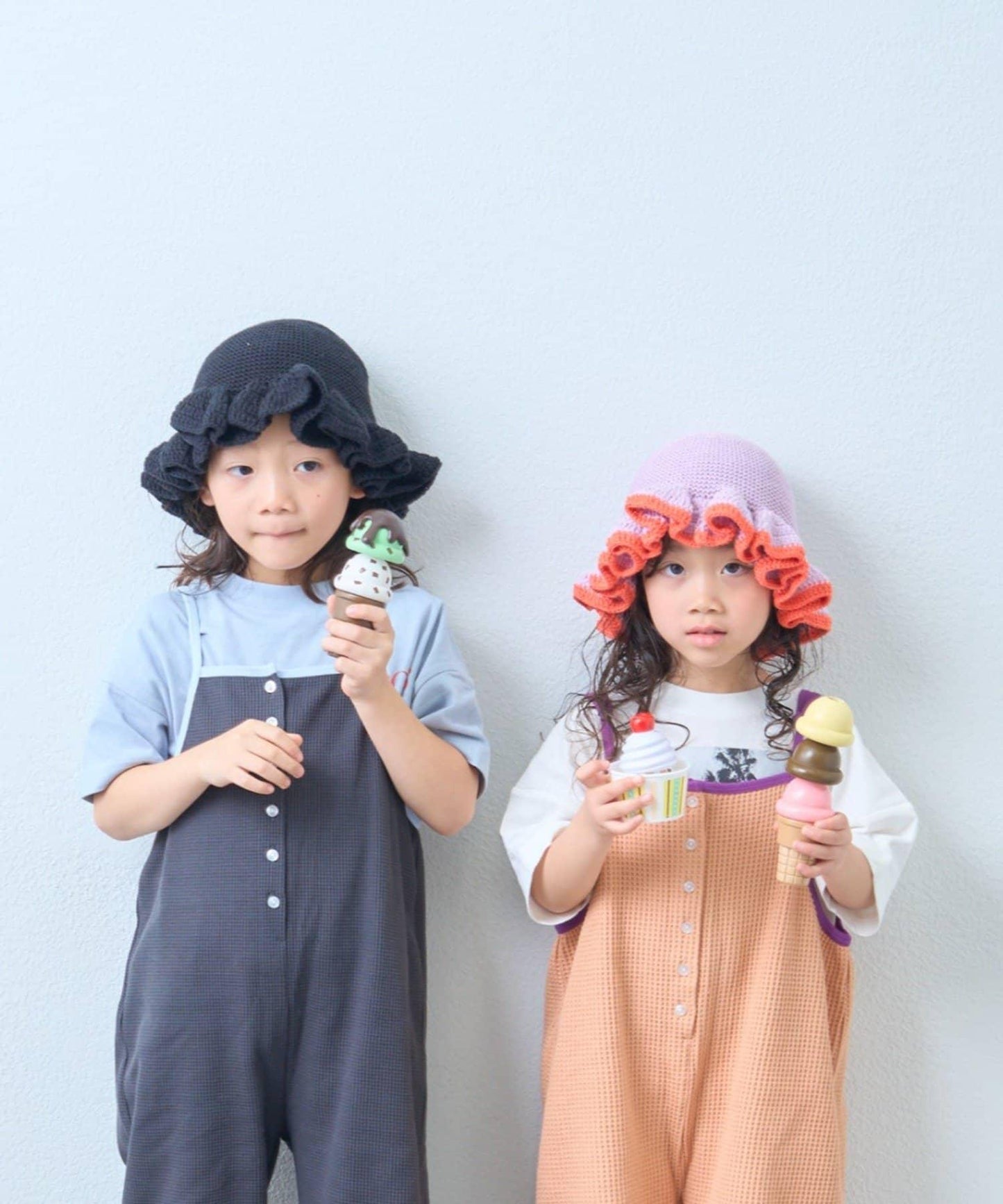 KIDS 鉤織荷葉邊 帽子