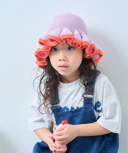 KIDS 鉤織荷葉邊 帽子