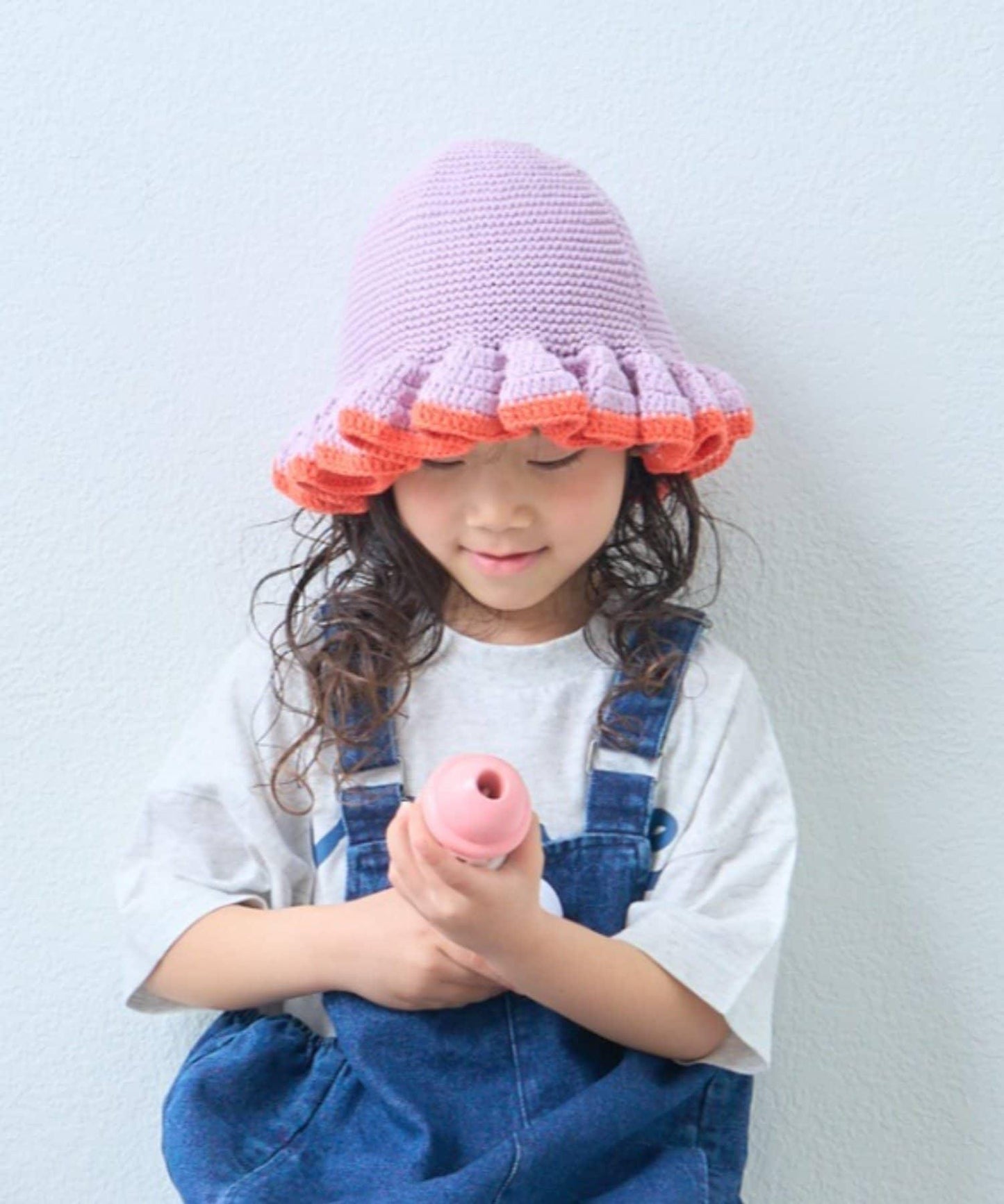 KIDS 鉤織荷葉邊 帽子