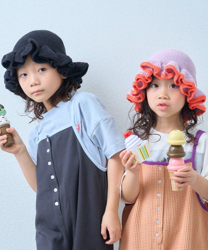 KIDS 鉤織荷葉邊 帽子