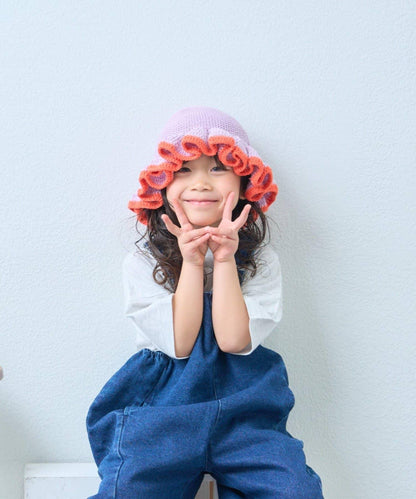 KIDS 鉤織荷葉邊 帽子