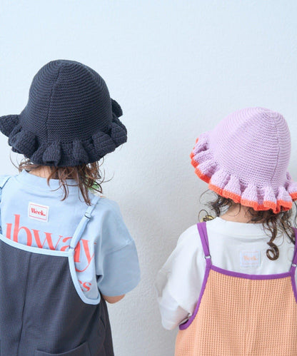 KIDS 鉤織荷葉邊 帽子