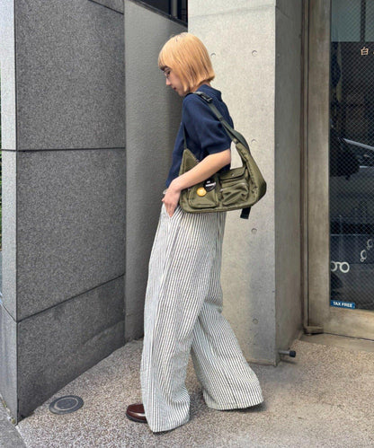 UNISEX 加大碼 條紋鬆緊 睡褲