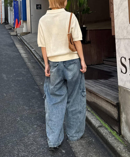 GEVACO 鏤空針織短袖Polo衫