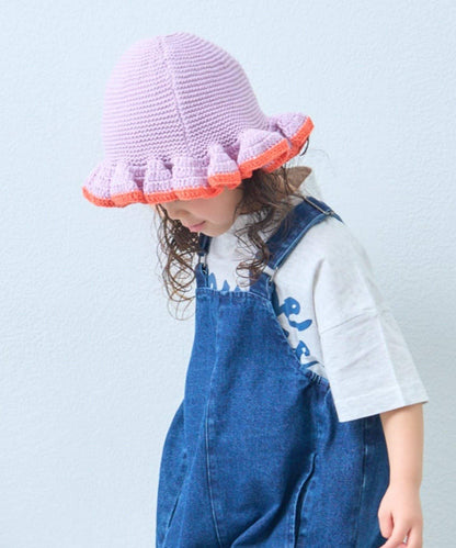 KIDS 鉤織荷葉邊 帽子
