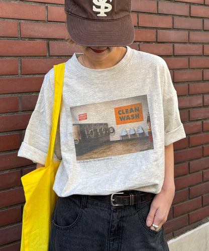 中性 slub質感 攝影印花 Tee