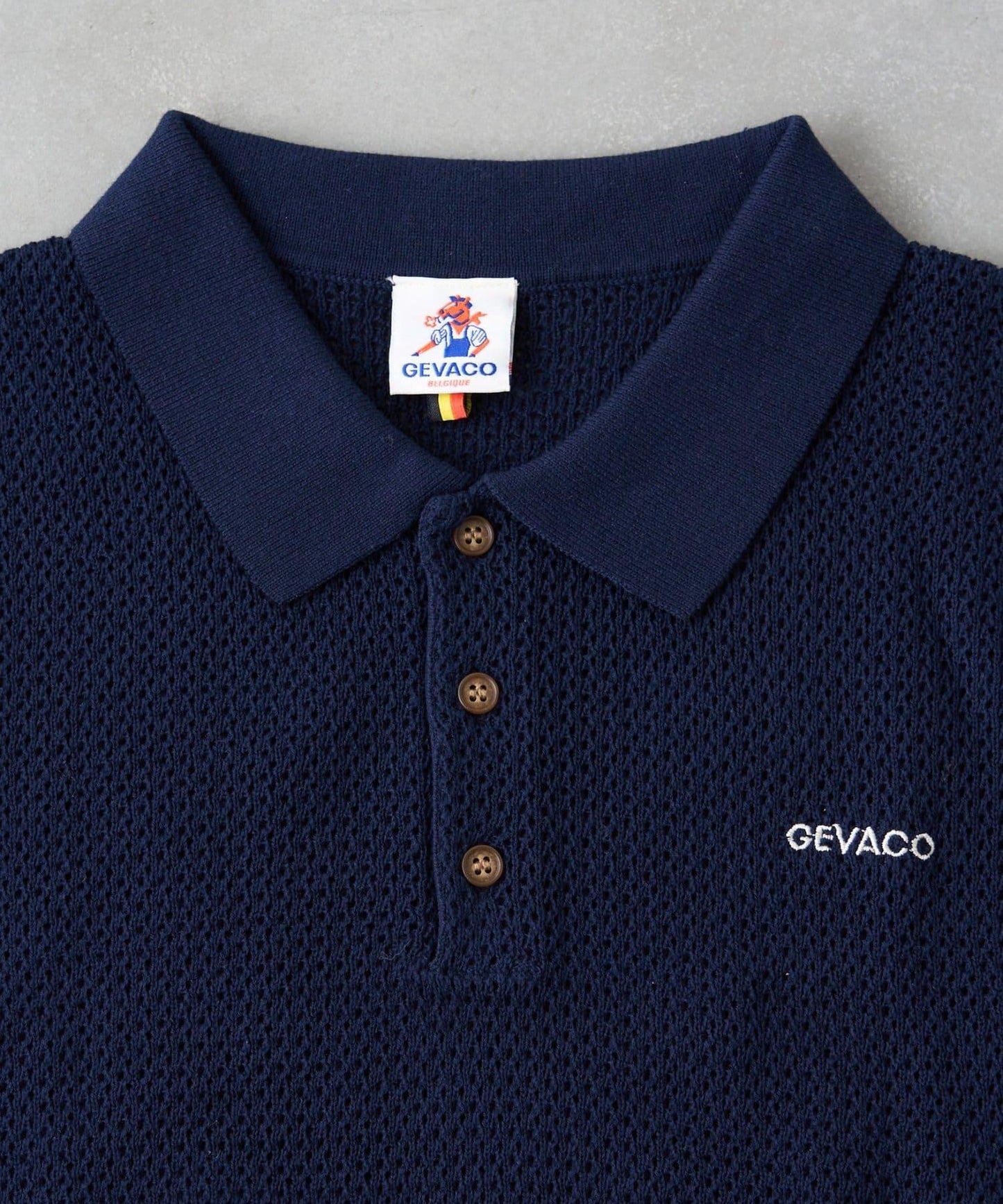 GEVACO 鏤空針織短袖Polo衫