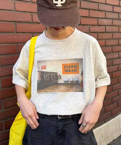 中性 slub質感 攝影印花 Tee