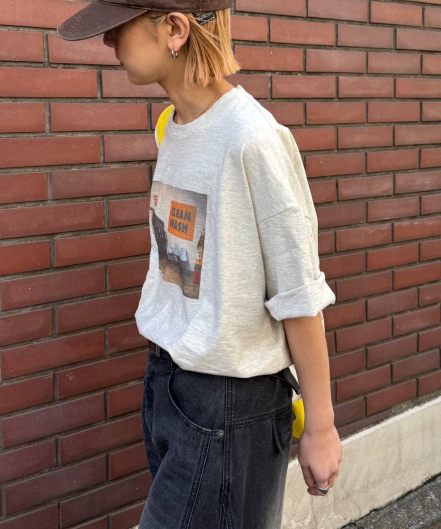 中性 slub質感 攝影印花 Tee
