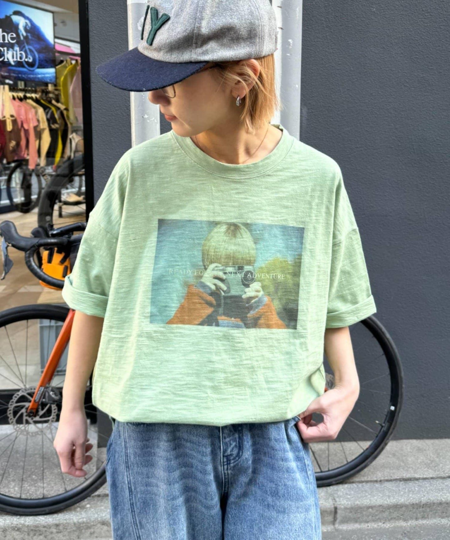 中性 slub質感 攝影印花 Tee