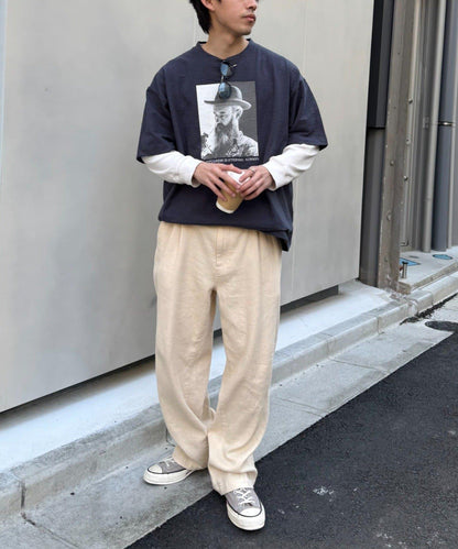 中性 slub質感 攝影印花 Tee