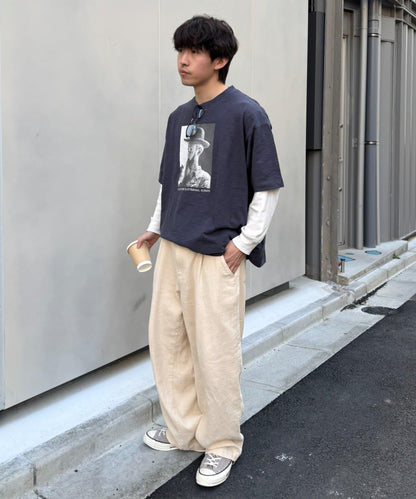 中性 slub質感 攝影印花 Tee