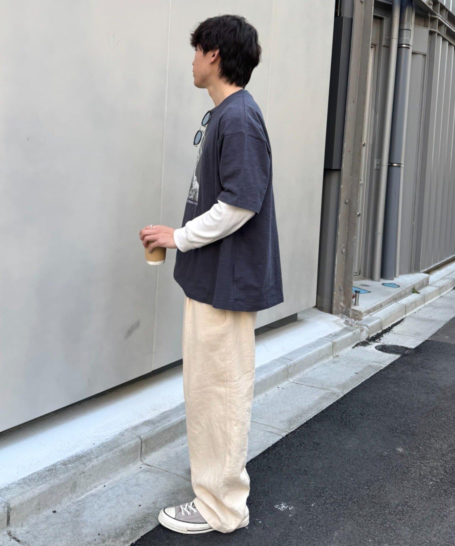 中性 slub質感 攝影印花 Tee