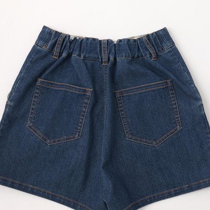 蝴蝶結刺繡 裹褶百褶設計 休閒短褲