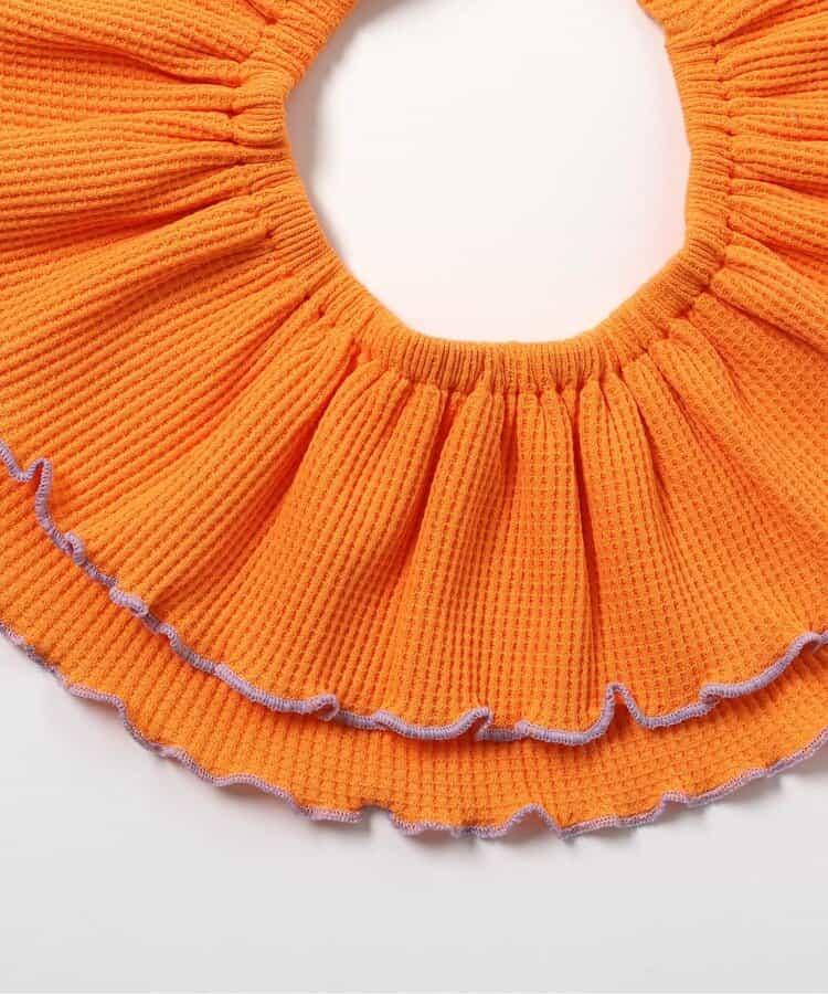 華夫格卷邊荷葉邊可拆卸領