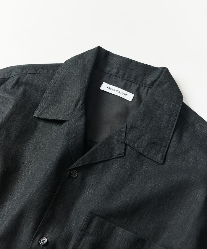 LINEN COTTON OPEN COLLAR SS SHIRT 襯衫