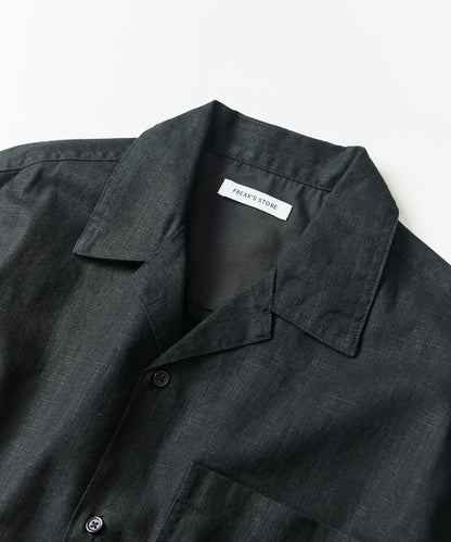 LINEN COTTON OPEN COLLAR SS SHIRT 襯衫