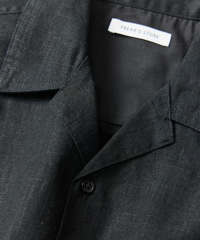 LINEN COTTON OPEN COLLAR SS SHIRT 襯衫