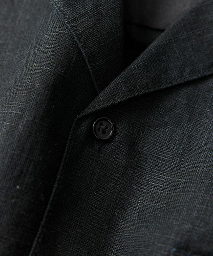 LINEN COTTON OPEN COLLAR SS SHIRT 襯衫