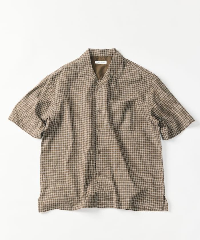 LINEN COTTON OPEN COLLAR SS SHIRT 襯衫
