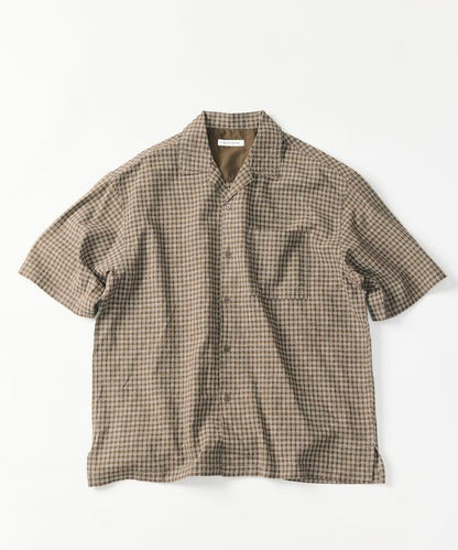 LINEN COTTON OPEN COLLAR SS SHIRT 襯衫