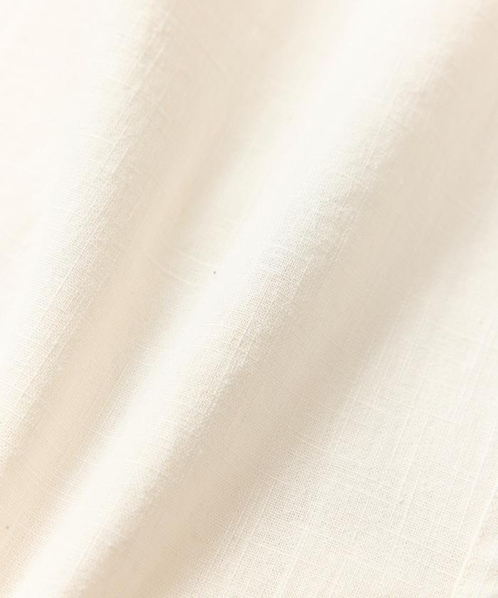 LINEN COTTON OPEN COLLAR SS SHIRT 襯衫